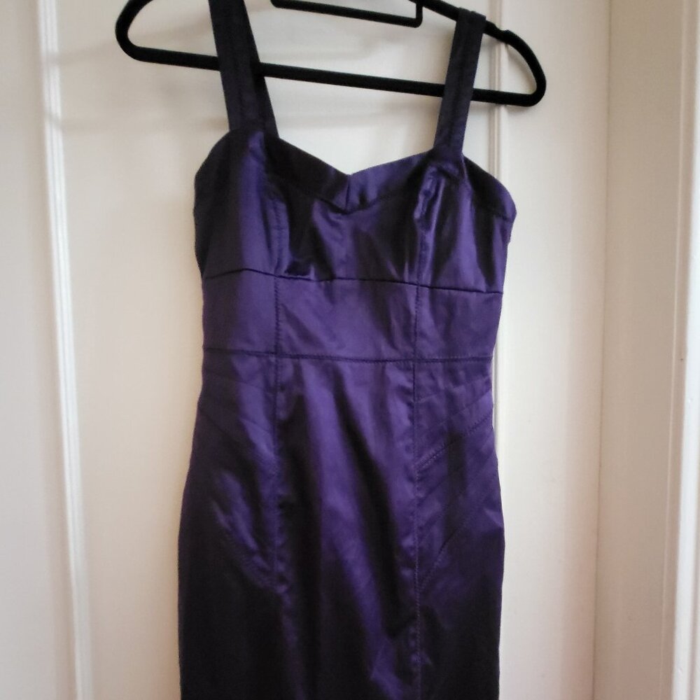 Dynamite Purple Satin Sweetheart Bodycon Mini Dress - Size 3 (S)